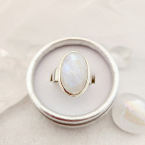 Rainbow Moonstone Ring