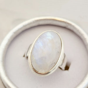 Rainbow Moonstone Ring