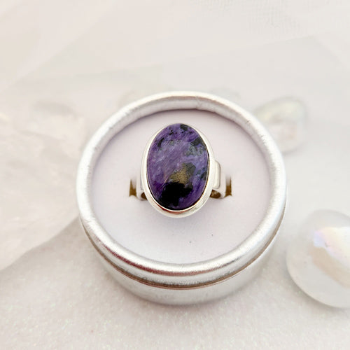 Charoite Ring (sterling silver)