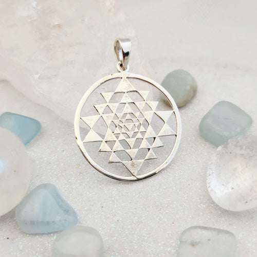 Sri Yantra Pendant (sterling silver)