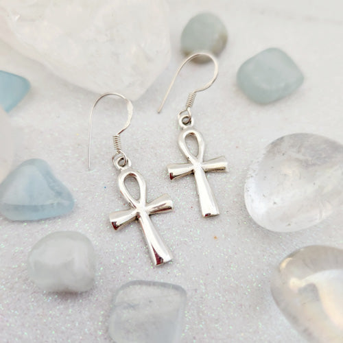 Ankh Earrings (sterling silver)