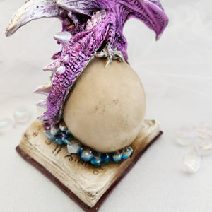 Skull on Book with Purple Dragon with Led