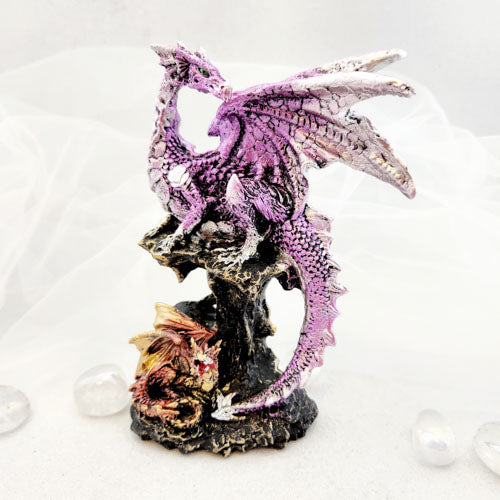 Purple Dragon Protecting Hatchling (approx.15.2 x 10.7 x 7.5 cm)