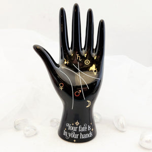 Black Ceramic Palmistry Hand Ornament