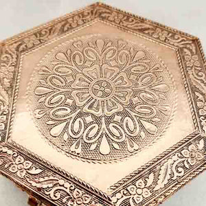 Hexagonal Flower Trinket Box with Copper Finish