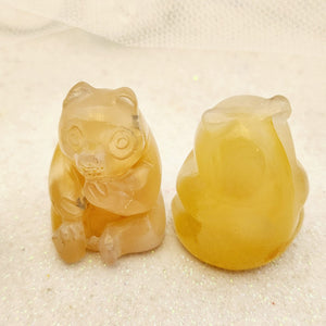 Blossom Agate Bear (assorted. approx. 3x2.2cm)