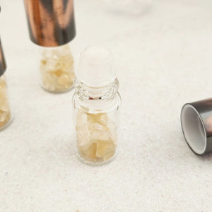 Glass Roller Perfume Bottle with Citrine Roller