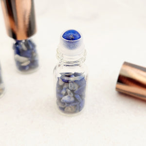 Glass Roller Perfume Bottle with Lapis Roller