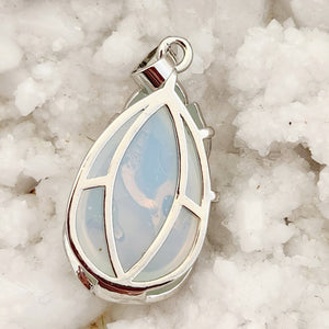 Opalite (man made) in Peacock Setting Pendant