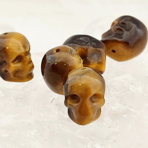 Gold Tiger's Eye Skull Bead