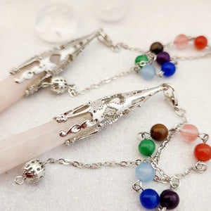 Rose Quartz Chakra Point Pendulum