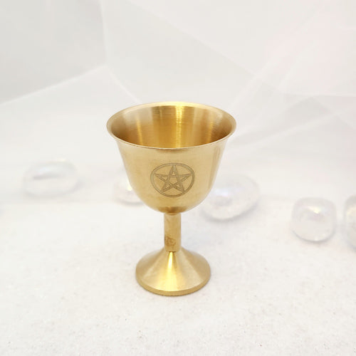 Pentacle Chalice/Goblet (tiny. brass. approx. 5.5x4cm)