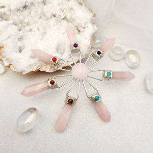 Rose Quartz 7 Chakra Points Energy Generator