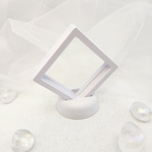 White Floating Transparent Acrylic Display Frame with Stand