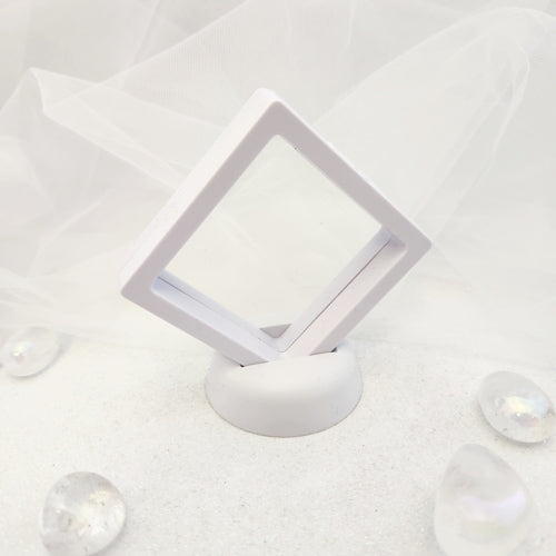 White Floating Transparent Acrylic Display Frame with Stand (approx. 7x7x2cm)