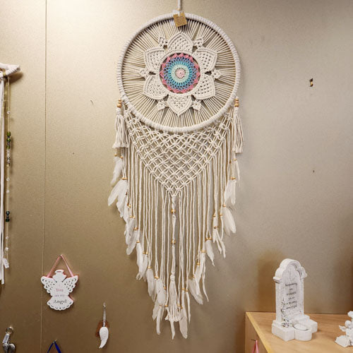 Flower Mandala White Dream Catcher (approx. 42cm)