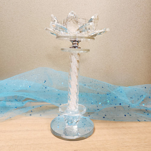 Crystal Lotus Tealight Holder (approx.19 x 11cm)