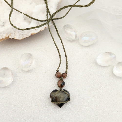 Labradorite Heart Wrapped Pendant (hand crafted in Aotearoa New Zealand)