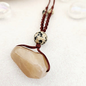 Agate & Dalmation Jasper Wrapped Pendant (hand crafted in Aotearoa New Zealand)