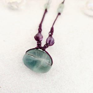 Fluorite Nugget Wrapped Pendant