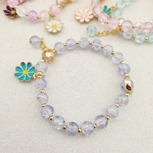 Sparkly Glass Bracelet with Charm