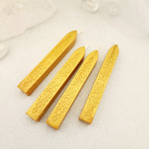 Gold Sealing Wax Stick with Wick (approx. 9x1.2x1.1cm)
