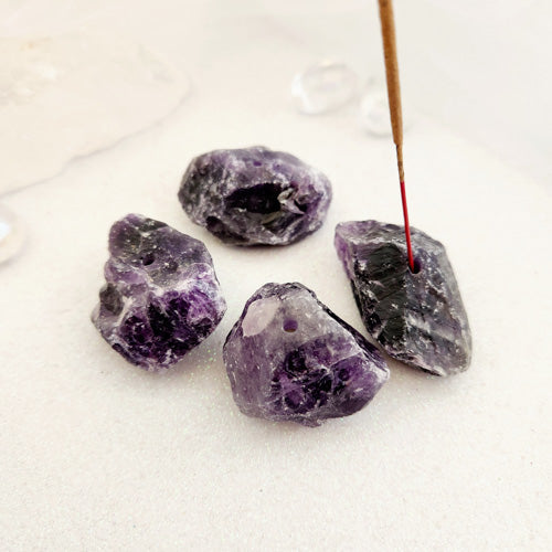 Amethyst Rough Rock Incense Holder (assorted. approx. 3.5-5x3-3.5cm)