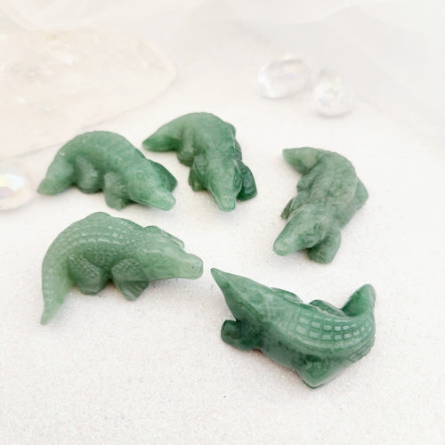 Green Aventurine Crocodile (assorted. approx. 5x3.8cm)