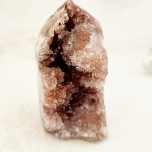 Pink Amethyst Partially Polished Druzy Point