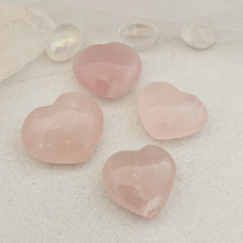 Rose Quartz Heart (assorted. approx. 3.3-4x3.7-4.4cm)