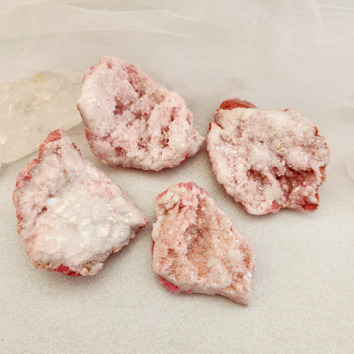 Pink Quartz Geode Piece (lasered. assorted. approx. 8.5-9.2x5.2-7.1cm)