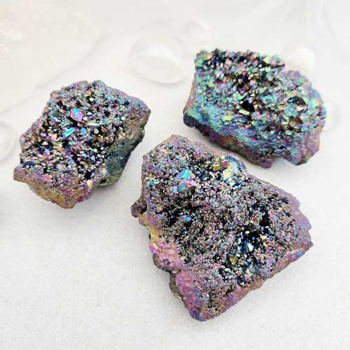 Rainbow Quartz Geode Piece (lasered. assorted. approx. 6.2-7.6x4.8-6.8cm)