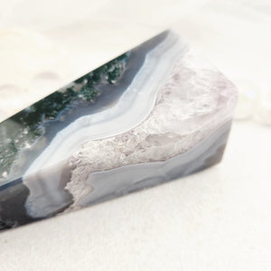 Moss Agate Obelisk