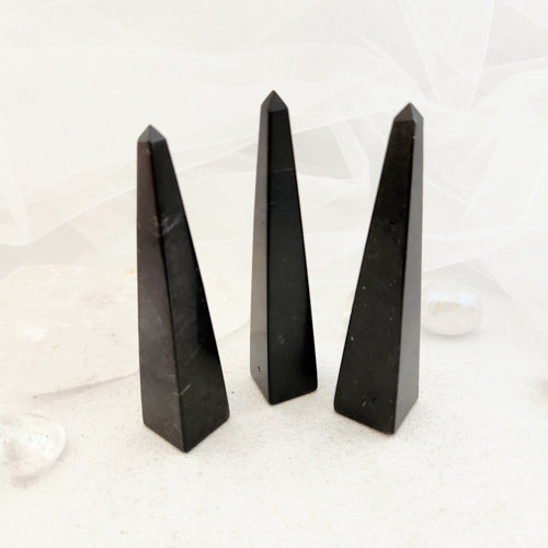 Shungite Obelisk (assorted. approx. 9.3-9.7x1.8-2.1cm)