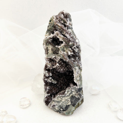 Black Amethyst Standing Cluster (approx. 17.6x7.8cm)