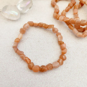 Peach Moonstone Nugget Bracelet