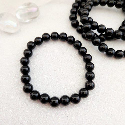 Black Obsidian Bracelet (assorted. approx. 8mm round beads)