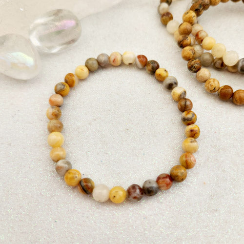 Crazy Lace Agate Bracelet (assorted. approx. 6mm round beads)