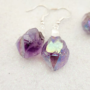 Amethyst Aura Point Earrings