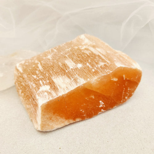 Orange Selenite Rough Chunk (approx. 13.7x9.7cm)