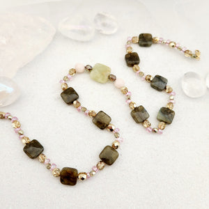 Labradorite, Morganite & Aquamarine Necklace