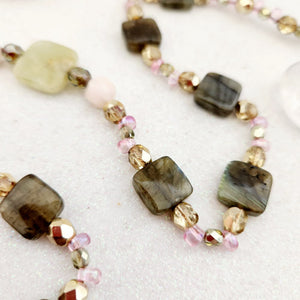 Labradorite, Morganite & Aquamarine Necklace