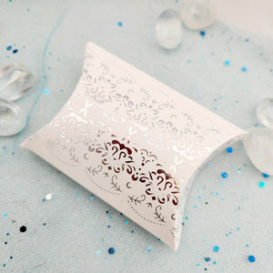 White Embossed Gift Pillow Pouch