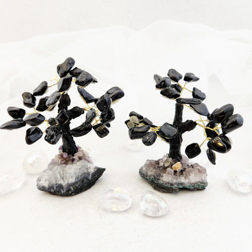 Black Tourmaline Crystal Tree on Cluster (assorted. approx. 10-12x8.9-9.7cm)