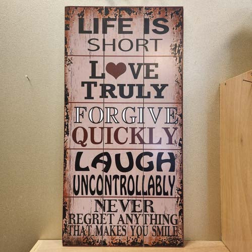 Life Is Short Love Truly Wall Art (30x60cm)