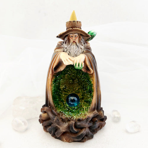 Green Wizard Backflow Incense Burner (LED. 2x AA Batteries - Not Included)
