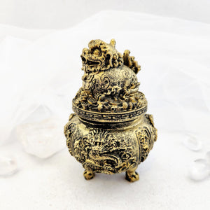 Gold Finish Feng Shui Lion Trinket Box