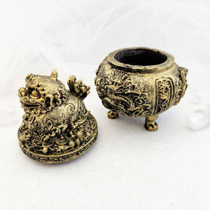 Gold Finish Feng Shui Lion Trinket Box