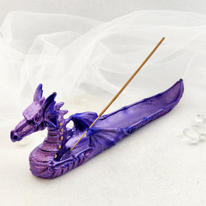 Purple Shimmery Dragon Incense Burner