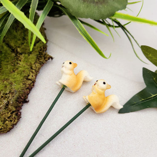 Squirrel on a Stick for your Fairy Garden (approx. 8.5x3cm incl. stick)